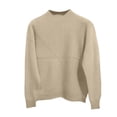 thumbnail image 4 of NMMUED Mock Neck Sweater Women Business Casual Sweaters for Women Long Sleeve Sweaters for Women Knit Top Tunic Sweaters for Women Soft Sweaters for Women Fitted Sweaters for Women Khaki M, 4 of 5