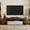 Walnut+White, variant on BouPower 63 Inch TV Stand for Living Room, Modern TV Cabinet Entertainment Center Media with Storage & 2 Drawers, TV Console Up to 70 Inch TV with Open Shelf, Remote Control 16 Color LED Lights
