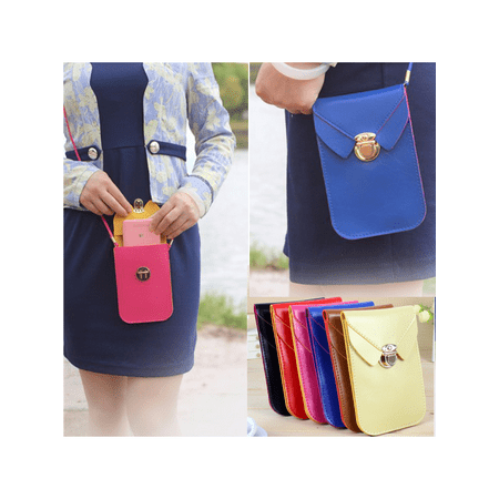 Leather Package - Fashion Leather Shoulder Bag Woman Strap Wallet Purse Mobile Phone Package for under 5.8 Cellphone