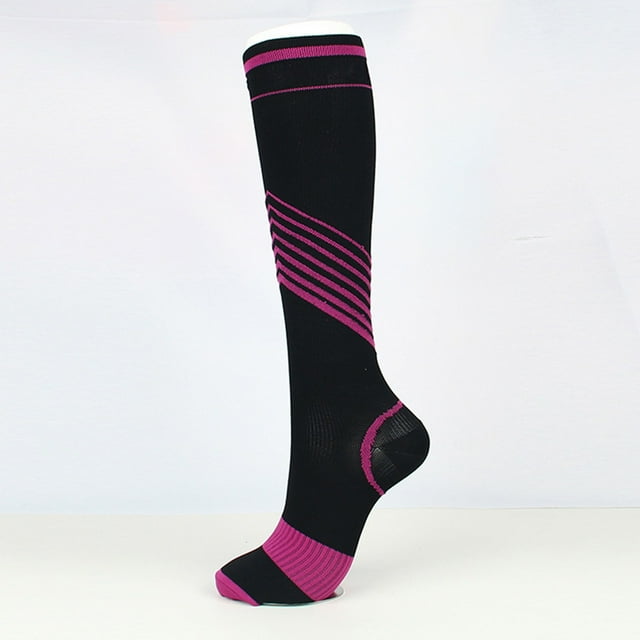 Bas de Compression à Bandes de Couleur Bas de Compression Hommes et Femmes Bas Élastiques