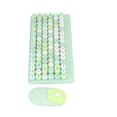 thumbnail image 1 of USB Keyboard Mouse, Ergonomic 1200DPI 86 Keys Thin Film Technology Keyboard Mouse Combo Wireless  for Home Pink,Green, 1 of 7