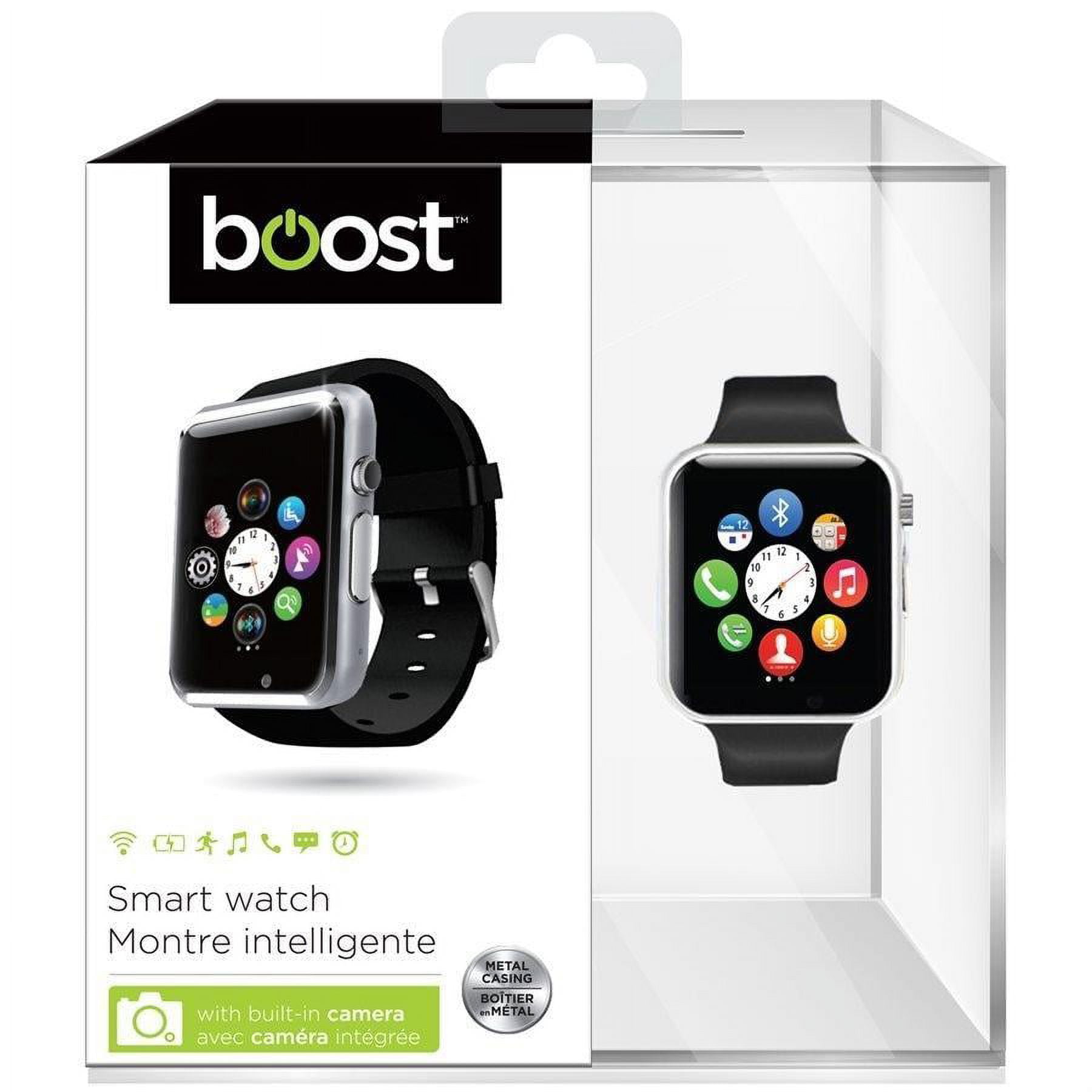 Boost BSW339 Smart Watch with Integrated Camera Black Walmart