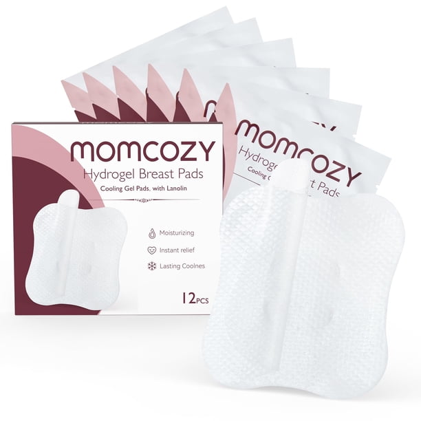 Almohadillas de hidrogel para pezones Momcozy Soothies Gel Nursing, 12 unidades