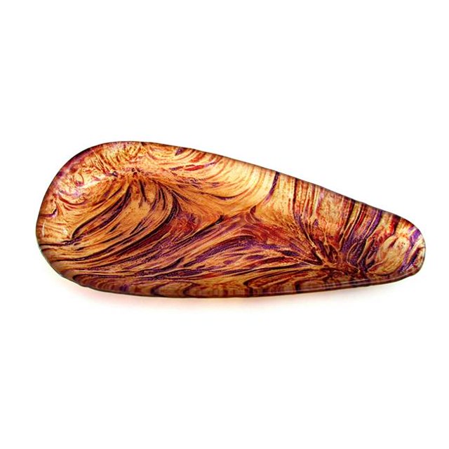 Red Pomegranate 1062-9 Ballad Triangle Plate, Purple & Orange - Set of 2