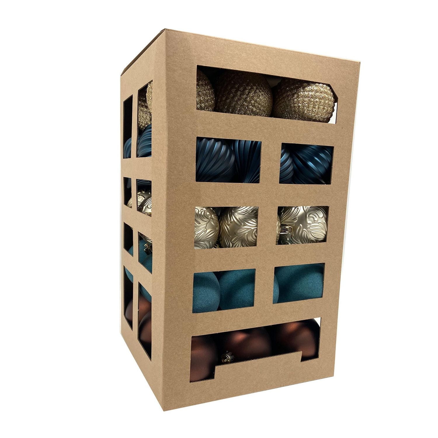 FRAÎCHE Holiday Shatterproof 70MM Ornaments Set, 45 pack