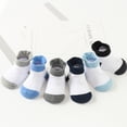 thumbnail image 1 of 6 Pairs Color Random Baby Cotton Socks Breathable Elastic Infant Toddler Crew Socks, Splice Color, Boy, 1-3 Years Old, 1 of 4