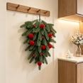 thumbnail image 4 of Cadancy Christmas Teardrop Artificial Pine Needles Hanging Tree Decoration with Ball Ornaments for Wall Door Window Holiday Seasonal Home Decor Xmas Wreath Swag, 4 of 6