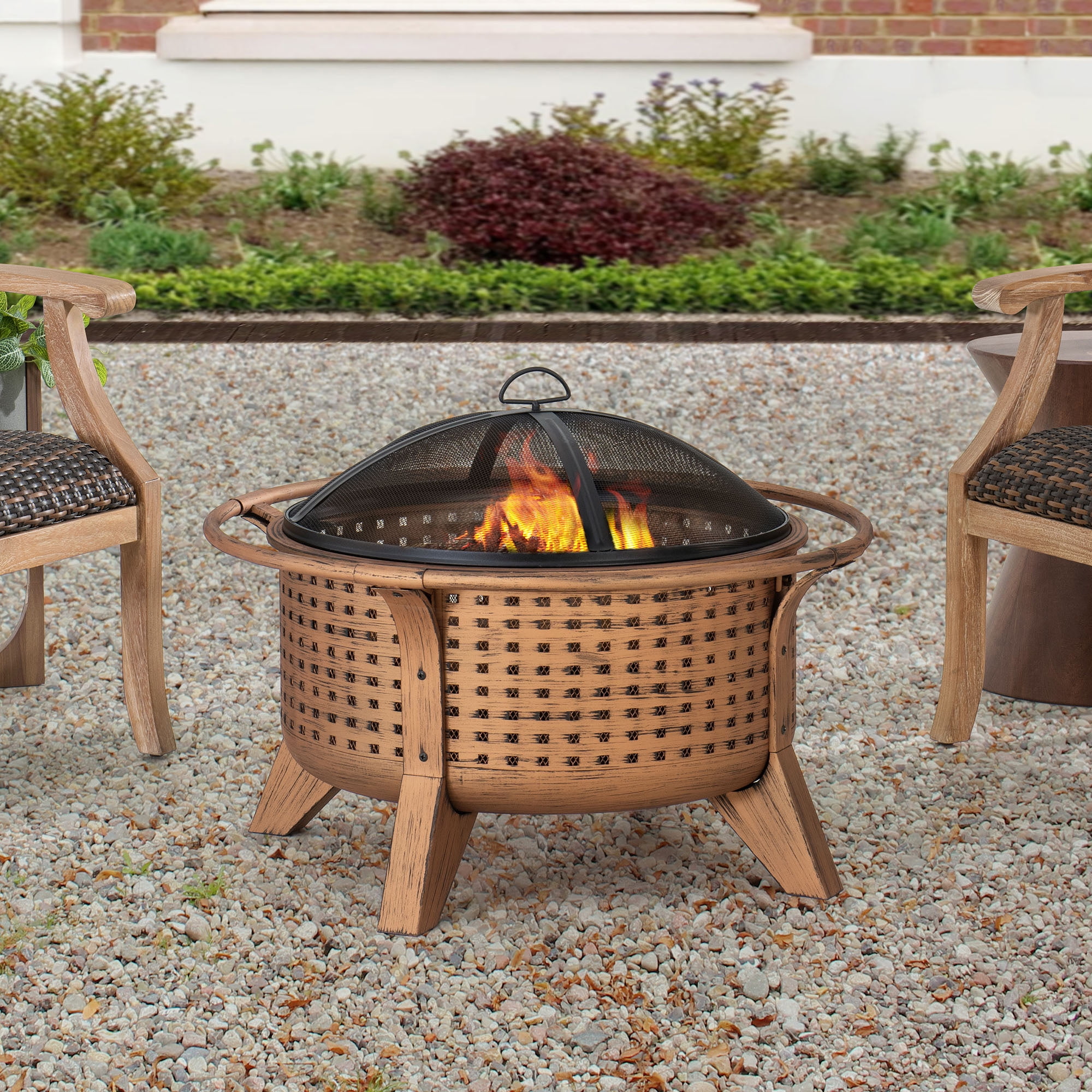 Sunjoy 30 Woven Round Wood Burning, Sunjoy Fire Pit Replacement Parts