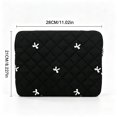 thumbnail image 7 of REMANLAND Adult Bow Detail Satin Quilted Laptop Sleeve, Black, 7 of 7