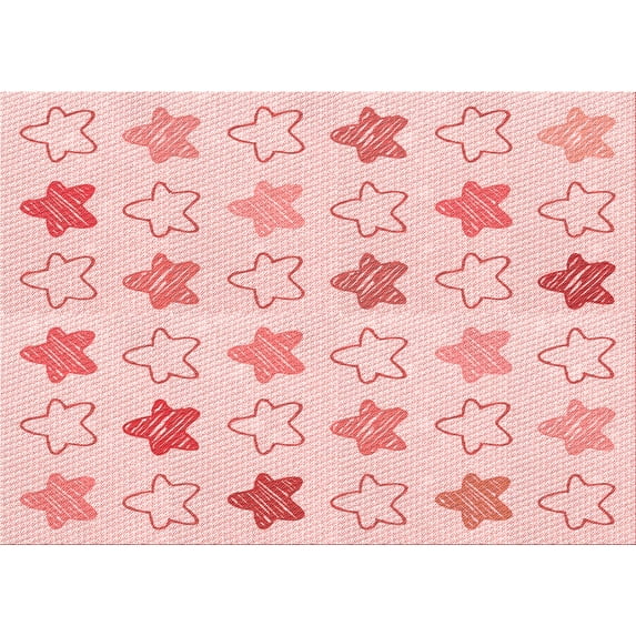 Ahgly Company Machine Washable Indoor Rectangle Transitional Light Rose Pink Area Rugs, 4' x 6'