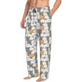 thumbnail image 3 of Mens Pajama Pants - Soft Sleep & Lounge Pants for Men, Cartoon Lines Funny Cute Cat Cuteness Casual PJ Bottoms Pants with Pockets, 3 of 5