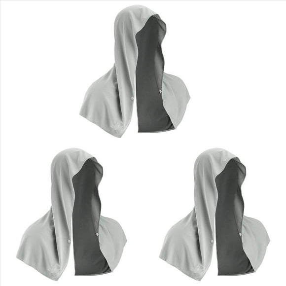 3X Toalla Refrescante con Capucha,Toallas Refrescantes para Cuello y Cara,para Sauna, Yoga, Camping, Entrenamiento, Gris