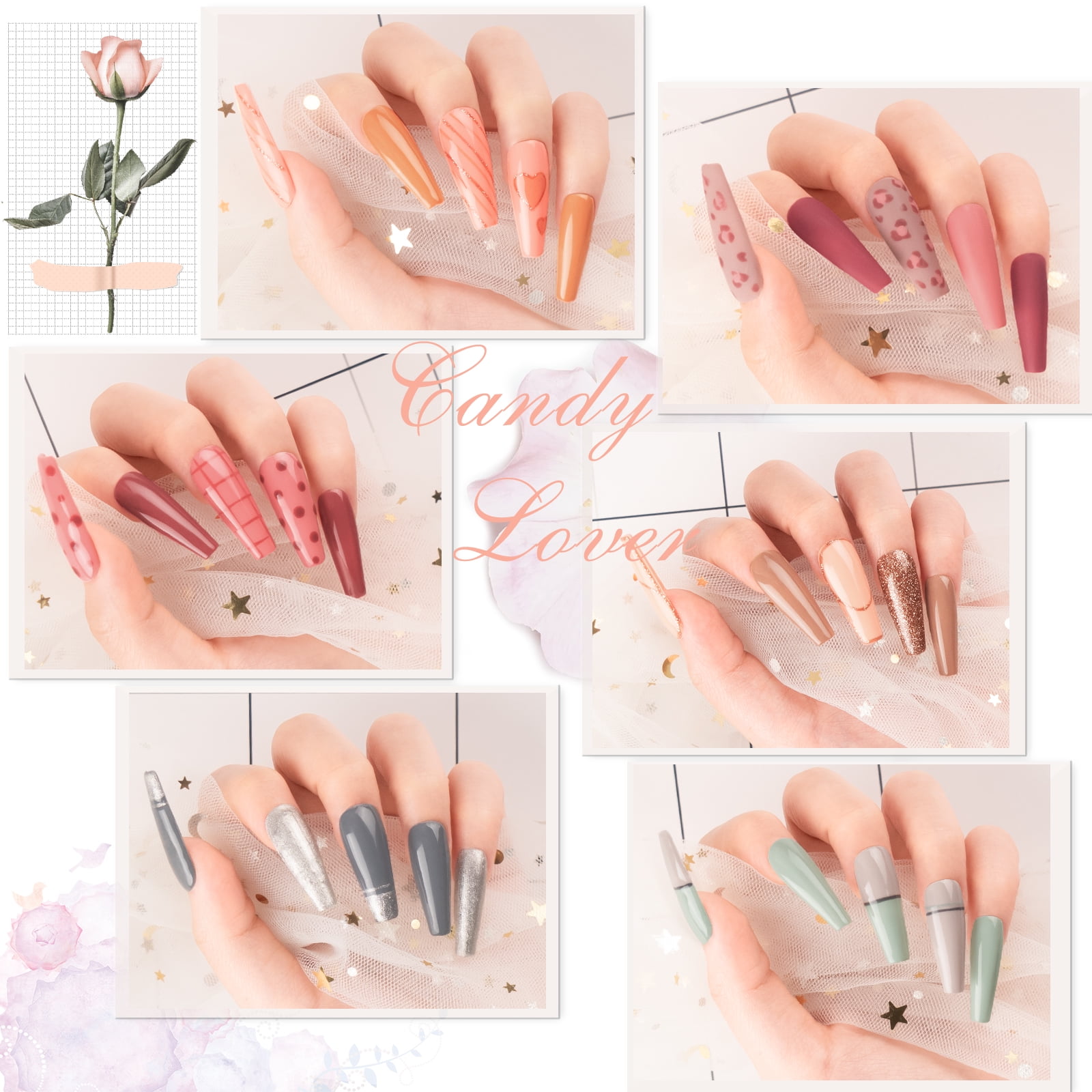 Candy Lover Gel Nail Polish Kit with UV LED Lamp, 12 Colors Charm Gel Polish Starter Kit, All-in-One Quick Dry Soak Off Nail Gel Manicure Kit with DIY Tools Valentine Gift for Women