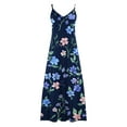 thumbnail image 4 of bnaln Summer Dresses Women Casual Sleeveless Maxi Dress Cute Floral Printed Dresses Oversized V Neck Spaghetti Strap Camis Dress Elegant Prom Party Dresses Wedding Guest Dress, 4 of 5
