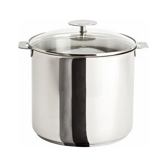 Cristel Multiply Stainless Steel Stockpot with Glass Lid and Removable Handles, 5.6 Quart