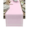 thumbnail image 2 of Solid Color Pink Table Runner Home Wedding Decor Table Cover Flag Mat Table Centerpieces Decoration Party Dining Long Tablecloth, 2 of 7