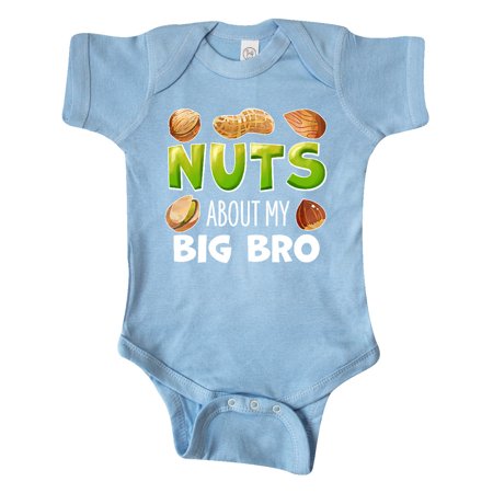 

Inktastic Nuts About My Big Bro Peanut Almond Pistachio Gift Baby Boy or Baby Girl Bodysuit