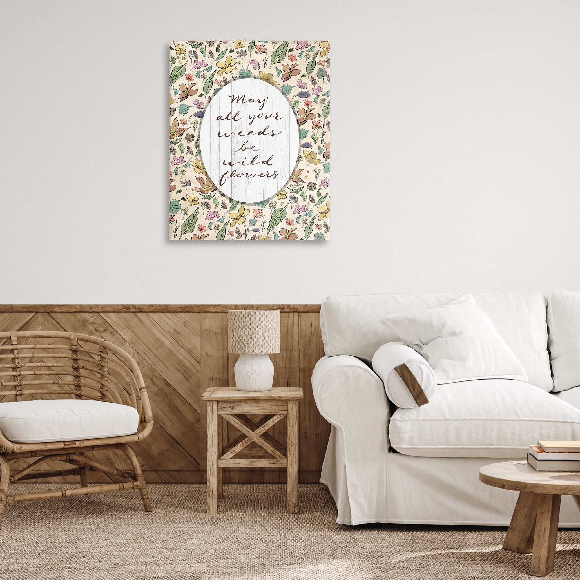 Stupell Industries Sentimental Wildflowers Phrase Plants & Flowers Painting Wrapped Canvas Art Print Wall Art, 30 x 40