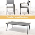 thumbnail image 3 of Pellebant 9 Pcs Gray Patio Set 8 Arm Chairs 1 Table with Umbrella Hole, 3 of 7