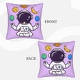 thumbnail image 4 of LNWH Cartoon Astronauts Meditate Throw Pillow Covers, Square Soft Linen Decorative Pillow Cases, 18"x18", 4 of 8