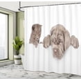 thumbnail image 4 of Ambesonne Kitty Shower Curtain, Cat and Dog on Plain Back, 69"Wx70"L, Sepia and Pale Chocolate, 4 of 4