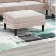 thumbnail image 4 of LiviNest Blush Pink Ottoman Morgan Fabric: Contemporary Modular Cocktail Ottoman with Soft Cushion & Wood Legs - Modern Living Room Furniture for Content Creators & Small Spaces, 4 of 6