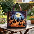 thumbnail image 4 of Halloween Patchwork Quilted Tote Bag Polyester Large Capacity Party Home Storage Handbag, 4 of 4
