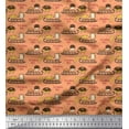 thumbnail image 1 of Soimoi Cotton Poplin Fabric Sleigh,Bread & Hot Dog Food Fabric Prints by Yard 56 Inch Wide, 1 of 1
