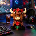 thumbnail image 6 of Highland Cow Rose Building Blocks Set, Collectible Animal Building Toy, Creative Scottish Cow Rose Brick Set for Adults, DIY Home Office Decor, STEM Education-Gift Ideas, 6 of 7