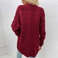 thumbnail image 4 of jsaierl Mode pour Femmes Automne Hiver Couleur Unie Poche Cardigan à Manches Longues Chandail Veste Hauts, 4 of 7
