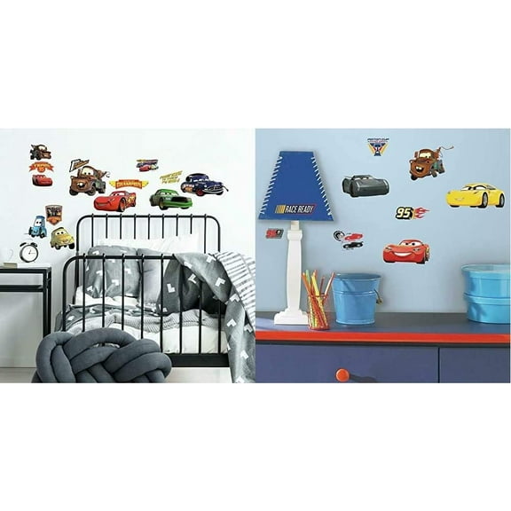 Disney Pixar Cars Piston Cup Champs RMK1520SCS & Cars 3 RMK3353SCS Peel and Stick Wall Decals Combo Set