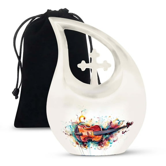 JAGSHASHI Floral Symphony Cremation Urns For Burial - Urn Adult Cremation - Urns For Men - Cremation Urns Ashes - 10 Inch With Velvet Bag - Cremation Urns Adult - Burial Cremation Urns
