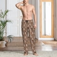 thumbnail image 2 of Gukieu brown sloth family Print Men's Home Trousers, Elastic Drawstring Home Pajamas Clothing Suitable for Adult Men-Small, 2 of 6