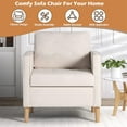 thumbnail image 6 of LAZZO Mid Century Modern Accent Arm Chair, Comfy Upholstered Living Room Chair, Bedroom Reading Chair for Adults, Space-Saving Small Space Furniture, Beige, 6 of 7