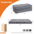 thumbnail image 5 of Tri-Fold Memory Foam Sofa Bed - 6" Tufted Folding Mattress, Corduroy Cover, Portable Twin Guest Bed for Adults, RV, Camping (39"x75"), 5 of 8