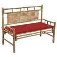 thumbnail image 1 of vidaXL Garden Bench with Cushion 120 cm Bamboo, 1 of 5