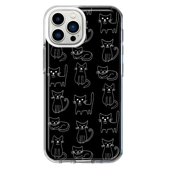 Mundaze - Case for Apple iPhone 15 Pro Slim Shockproof Hard Shell Soft TPU Heavy Duty Protective Phone Cover - Cute Black Cats