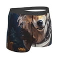 thumbnail image 3 of Daiia Oil Painting Tribal Wolf Men's Underwear Boxer Briefs, Cotton Stretch Moisture-Wicking Underwear-Small, 3 of 9