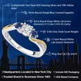 thumbnail image 2 of Gem Stone King White Lab Grown Diamond and Blue Created Sapphire 3-Stone Engagement Ring for Women | 925 Sterling Silver and 10K Yellow Gold | 0.58 Cttw | Wedding Engagement Anniversary Ring | Size 9, 2 of 4