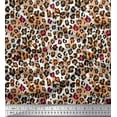 thumbnail image 1 of Soimoi White Cotton Duck Fabric Leopard Animal Skin Print Fabric by Yard 56 Inch Wide, 1 of 3