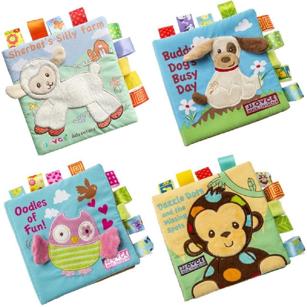 12 pages Soft Cloth Educational Toys Baby Boys Girls Rustle Sound Infant Books 