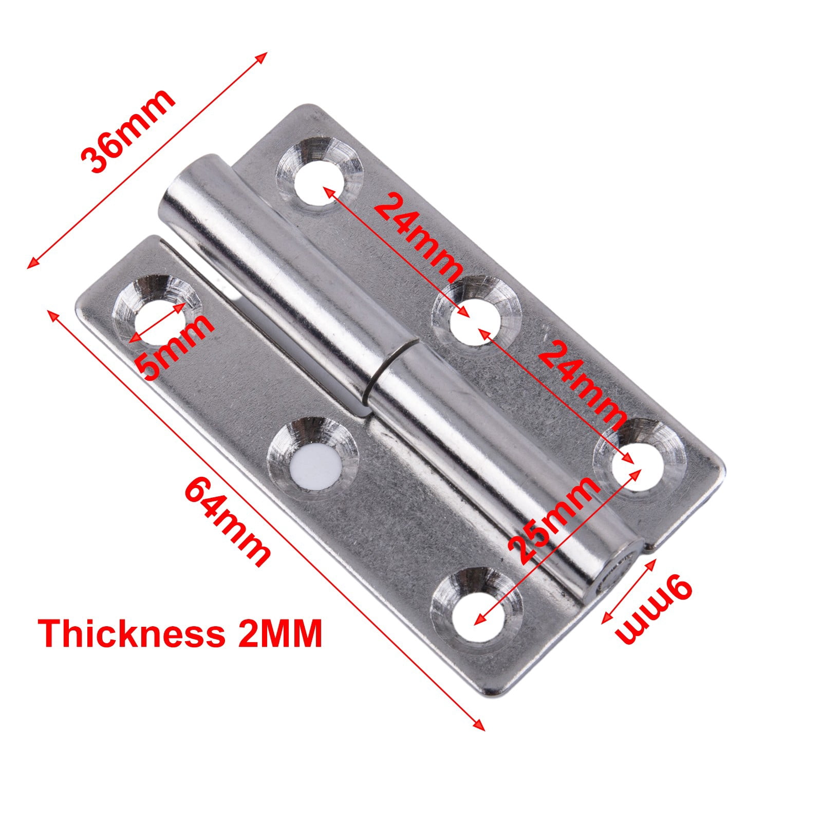 Charnière Démontable En Inox 304 – 37 X 33 Mm, Silver, Pour Portes De Meubles