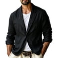 thumbnail image 2 of Purcolt Linen Blazer Men Casual Lightweight 2 Button Sport Coat Summer Wedding Beach Groom Prom Tuxedo Suit Jackets, 2 of 8