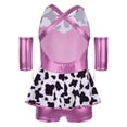 thumbnail image 2 of iiniim Girls Cowgirl Outfit 2 Pcs Shiny Fringe Leotard Tutu Skirt and Headband for Dance Party Pink 14, 2 of 6
