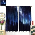 thumbnail image 2 of Blue Starry Galaxy Blackout Curtain,Night Forest Nature Scenery Rod Pocket Window Door Curtains For Living Room Bedroom Home Decor 42"W x 84"L (Pack of 2), 2 of 6
