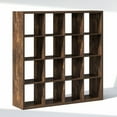 thumbnail image 5 of Furinno CUBIC 16-Cube Open Shelf Extra Thick Frame Amber Pine, 5 of 6