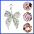 thumbnail image 3 of Vocoste 1 Pc Trendy Bow Scarf Letter G Handbag Charm Decorative Keychain Green, 3 of 5
