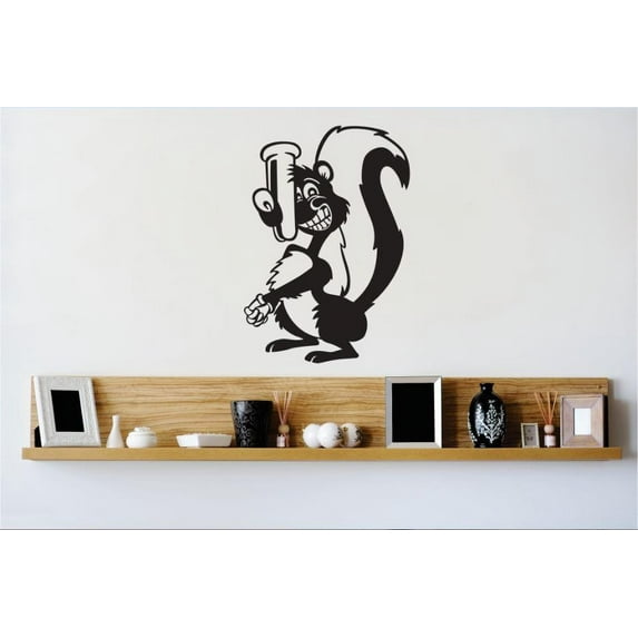 Skunk Animal Humorous Amusing Comic Witty Entertaining Whimsical Holiday Gift Decorating Ideas Girl Boy Bedroom Wall Decal Sticker - Size: 14 Inch x 20 Inch