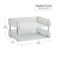 thumbnail image 3 of Mind Reader Stackable Paper Tray, Desktop Organizer, File Storage, Office, Metal, 2 Pcs., White, 3 of 5