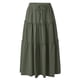thumbnail image 4 of Falda larga boho elástica de cintura alta para mujer: con volantes, corte en A, cordón, poliéster, para todas las estaciones, tallas S-XL., 4 of 8